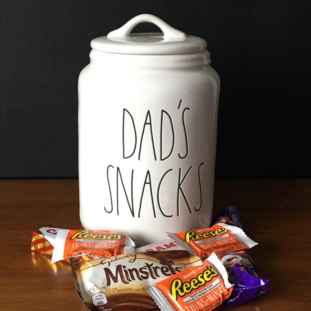Rae Dunn DAD’S SNACKS 🍫 Large Canister
